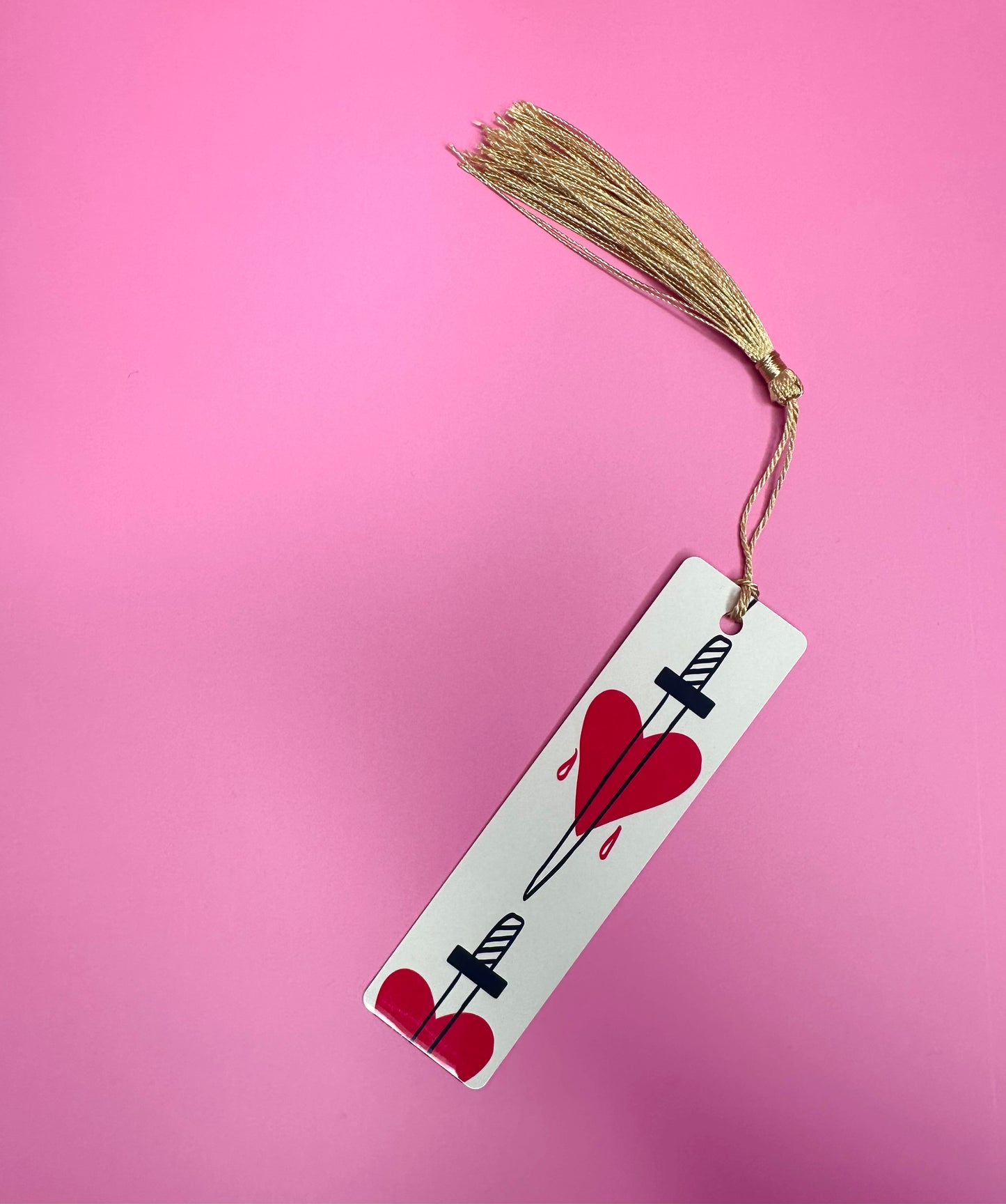 Hearts & Daggers Custom Metal Bookmark