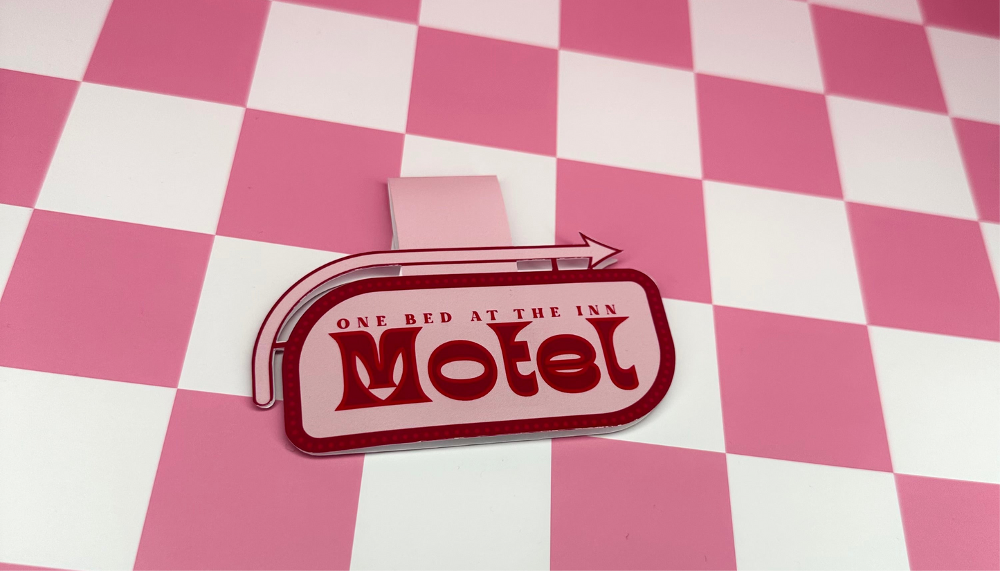 One Bed at the Inn Motel Cute Magnetic Bookmark