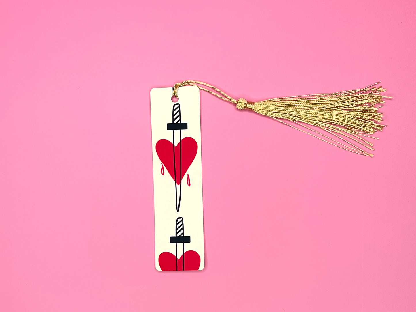 Hearts & Daggers Custom Metal Bookmark