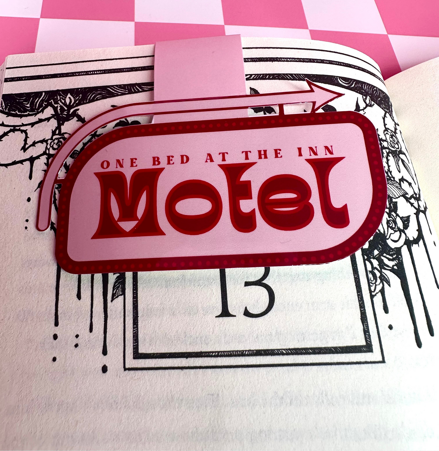 One Bed at the Inn Motel Cute Magnetic Bookmark