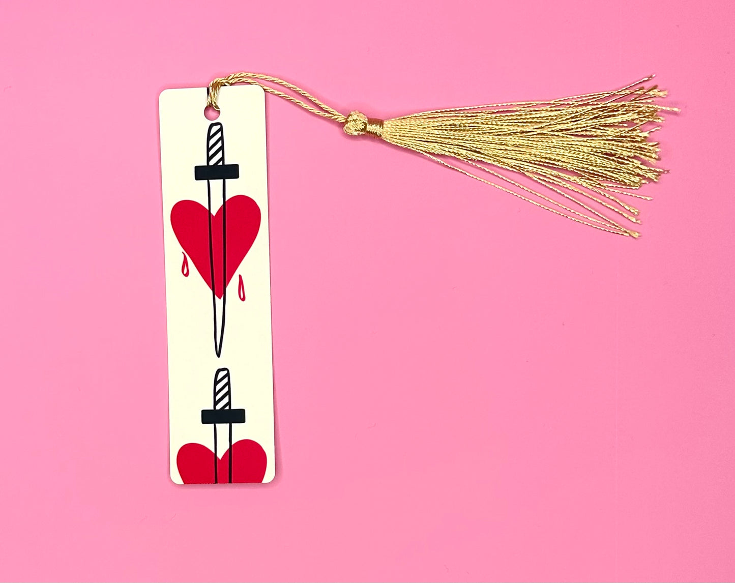 Hearts & Daggers Custom Metal Bookmark